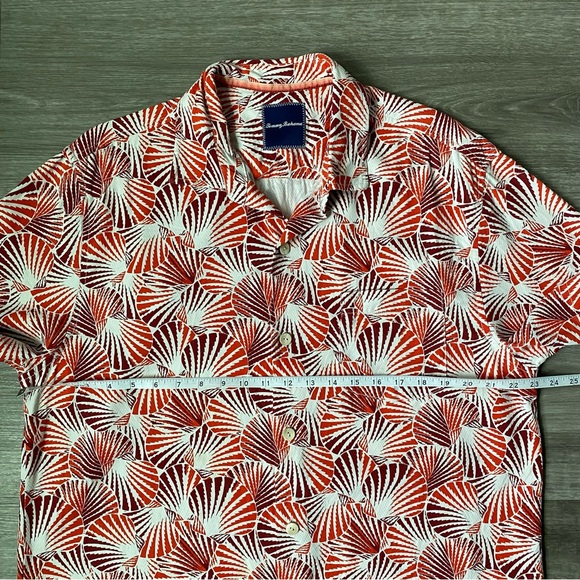 Tommy Bahama Shell We Dance Silk Tropical Camp Shirt Red Large - Picture 6 of 12